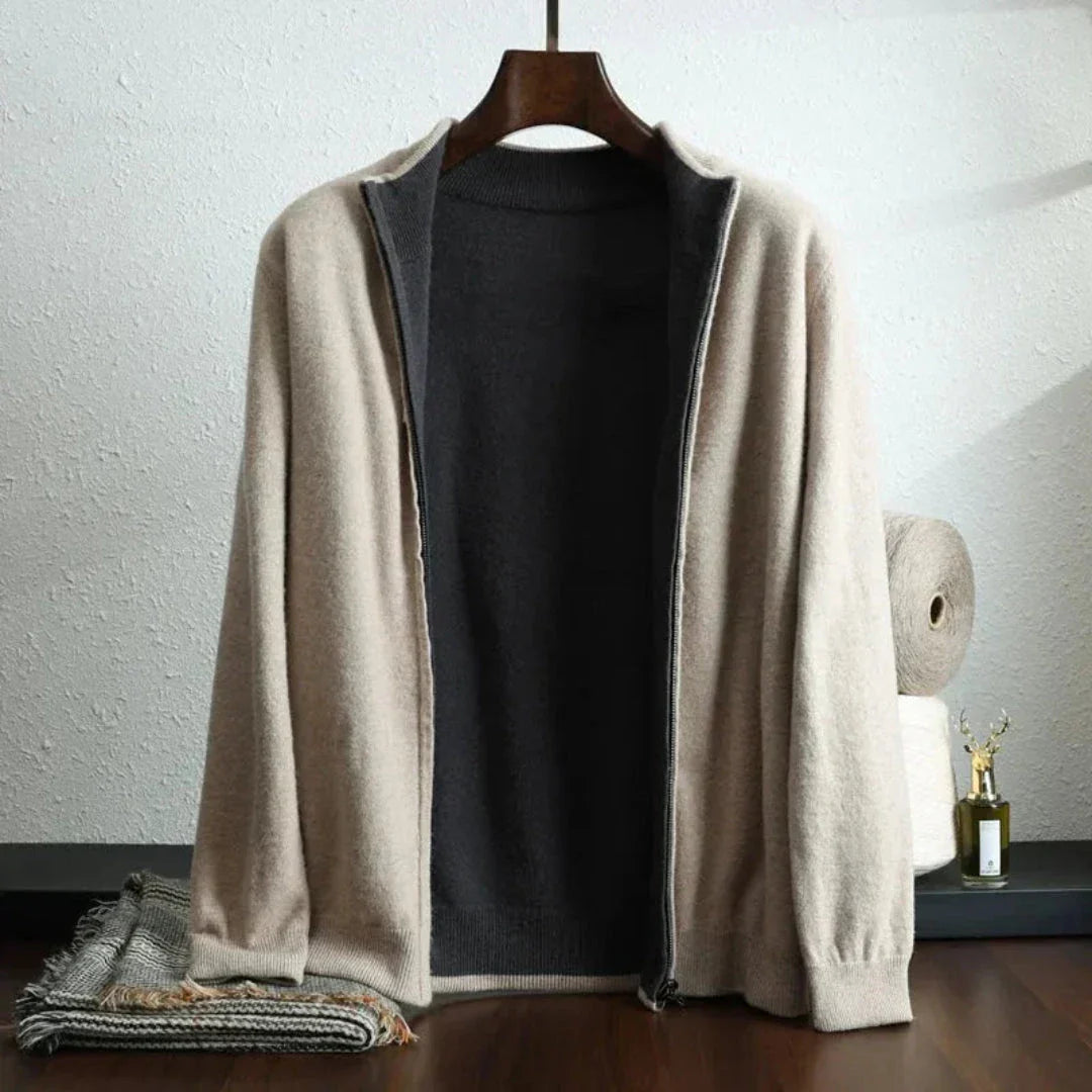 Waylynn Lux Cashmere Zip Up Cardigan For Unisex Layering