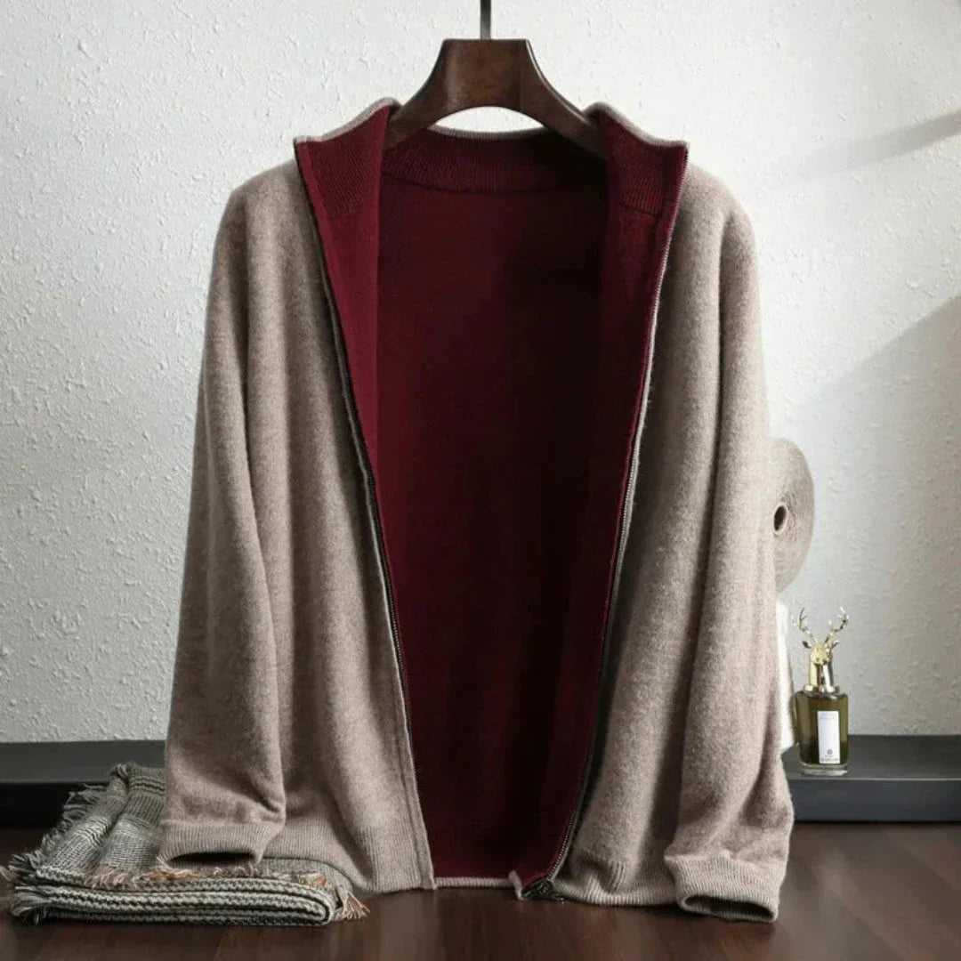Waylynn Lux Cashmere Zip Up Cardigan For Unisex Layering