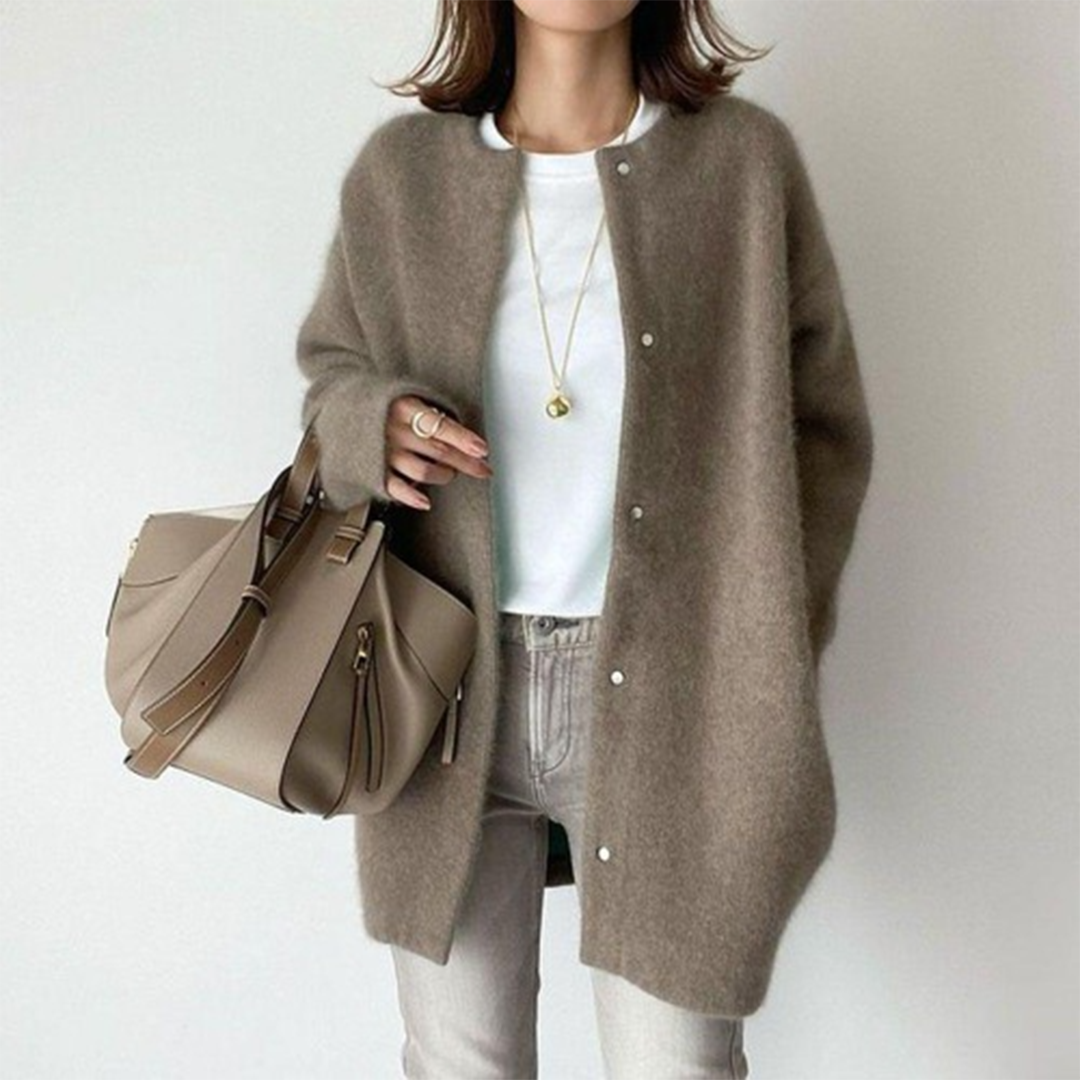 Street-wave Wool Cardigan Soft Cozy Warmth Luxurious Versatile For Women Ideal Layering Piece Everyday Wear