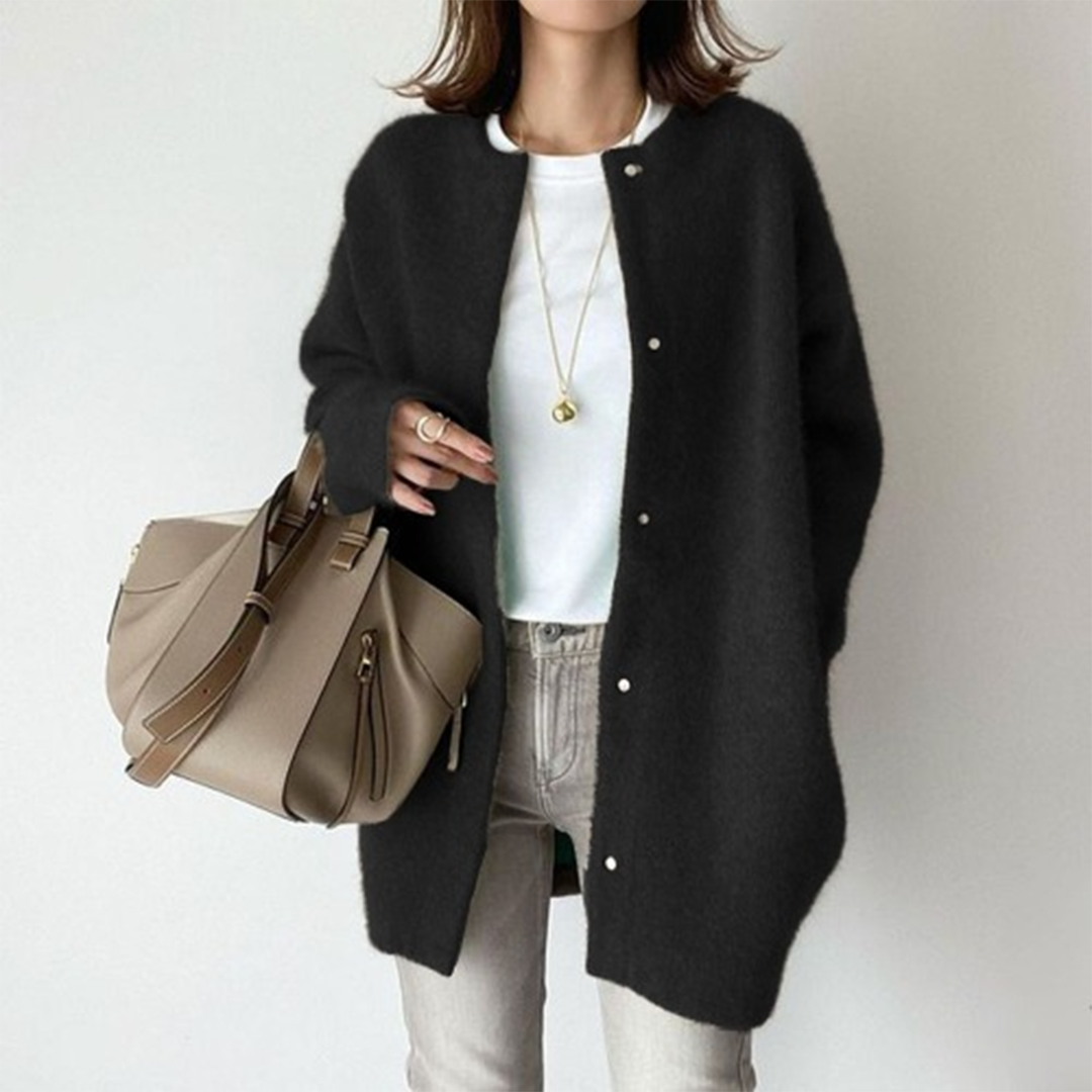 Street-wave Wool Cardigan Soft Cozy Warmth Luxurious Versatile For Women Ideal Layering Piece Everyday Wear