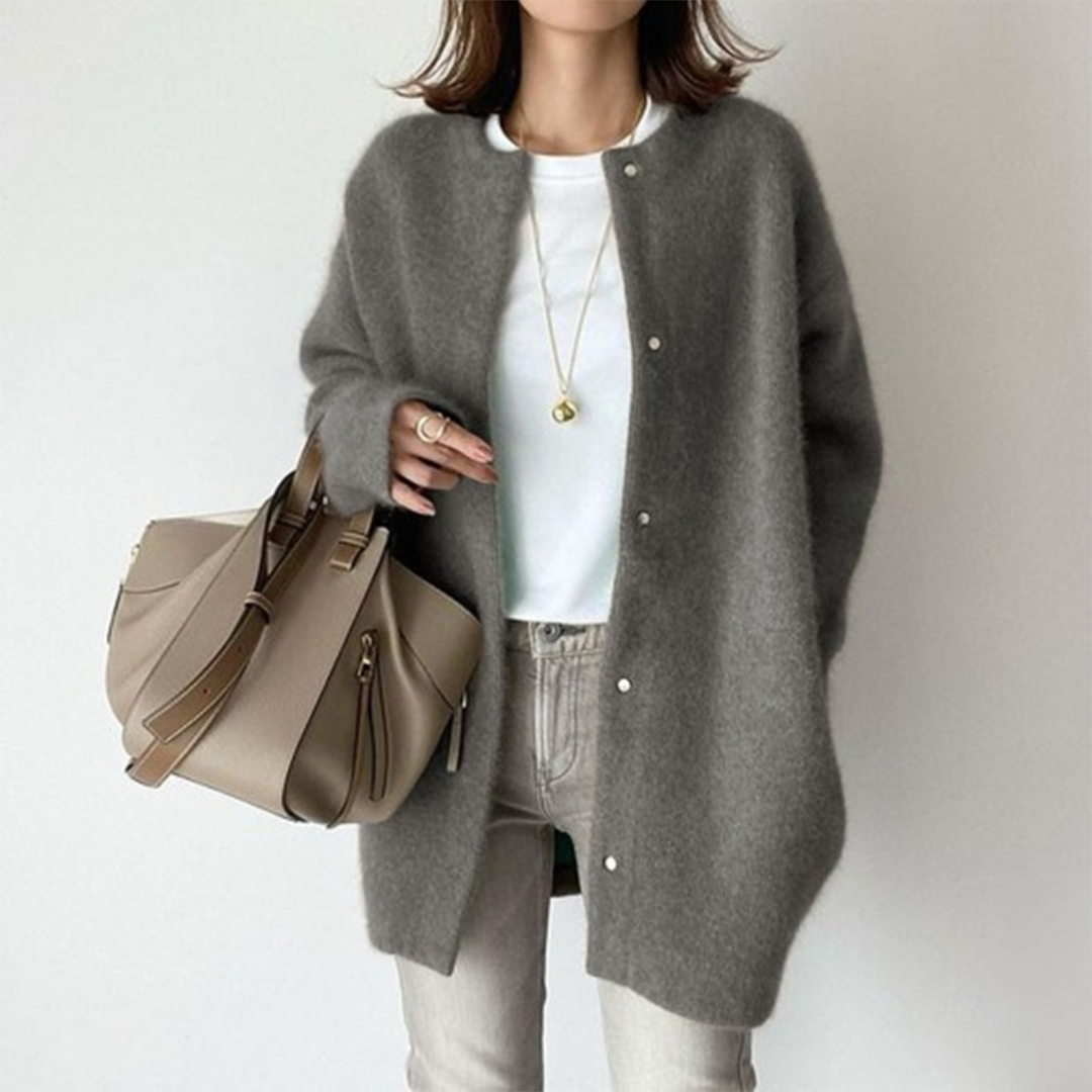 Street-wave Wool Cardigan Soft Cozy Warmth Luxurious Versatile For Women Ideal Layering Piece Everyday Wear