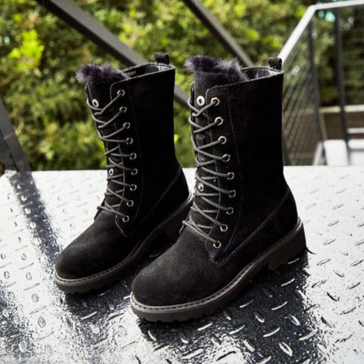 Street-wave Womens Suede Knee High Boots With Non Slip Sole And Plush Lining All Day Comfort Secure Fit