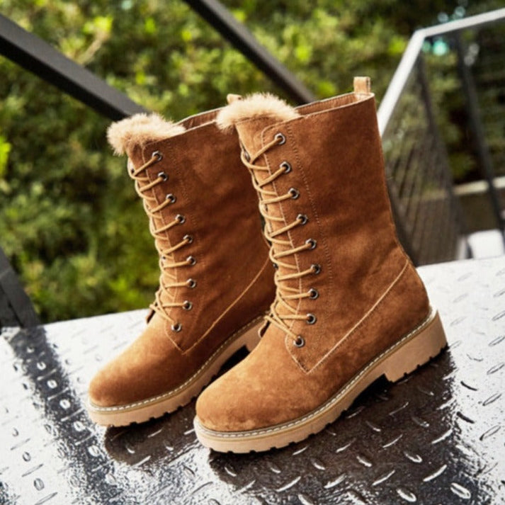 Street-wave Womens Suede Knee High Boots With Non Slip Sole And Plush Lining All Day Comfort Secure Fit