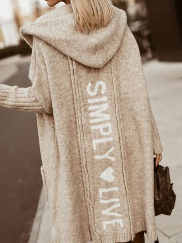 Streetwave Hooded Cardigan For Women Soft Cozy Long Knit With Warmth Oversized Winter Layer