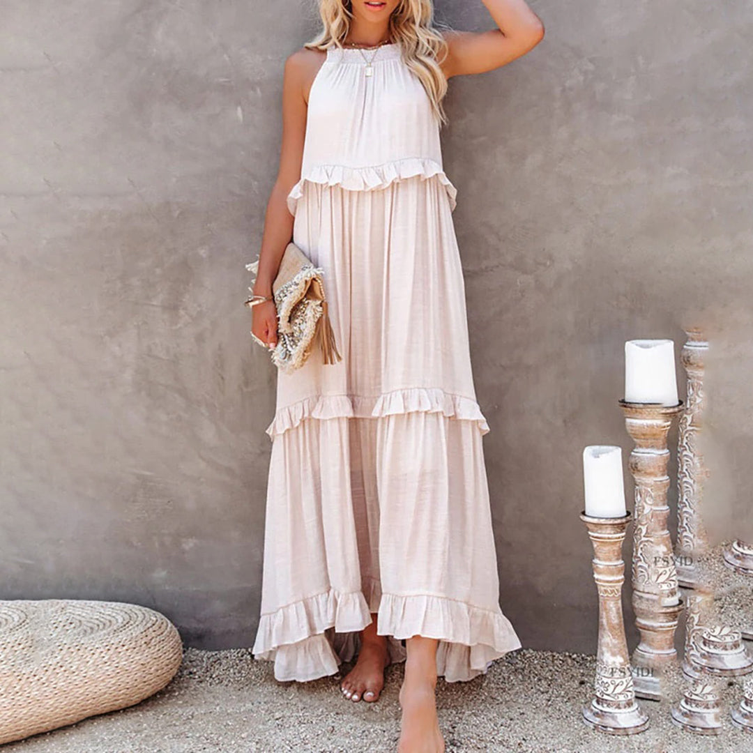 Street Wave Women's Maxi Dress Halter Neck Airy Flowy A Line