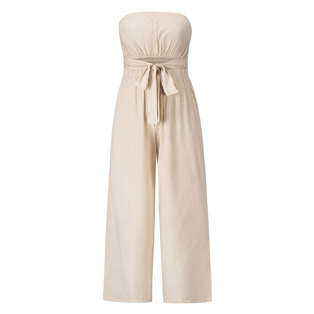Strapless Jumpsuit Street-Wave Wide Leg Women Elegant