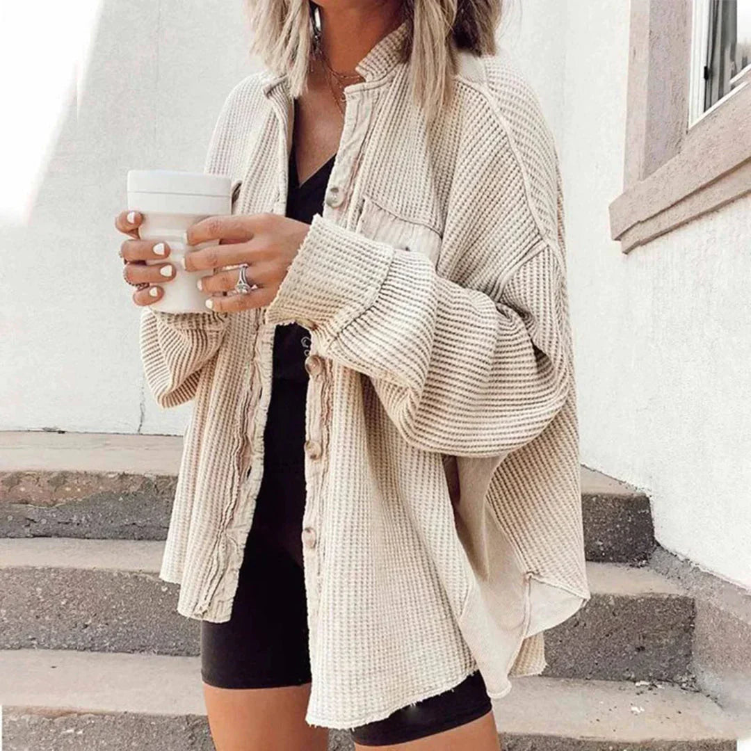 Zeta Shirt Jacket By Streetwave For Women Relaxed Fit Cozy Corduroy Outerwear Soft Texture For Everyday Style