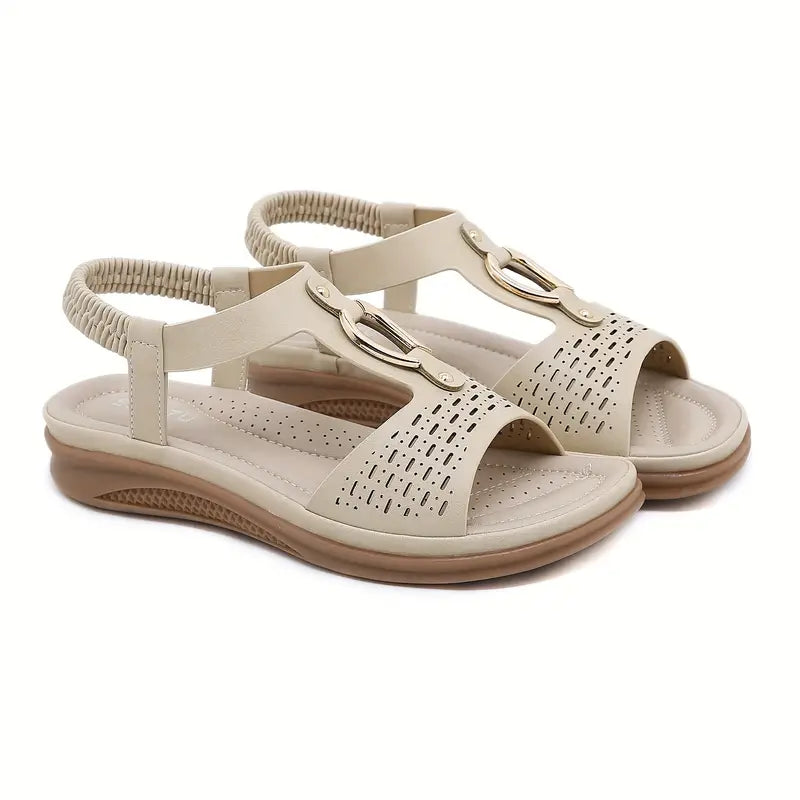 Flassy Open Toe Sandals For Women Breathable Comfort All Day Lightweight Casual Summer Footwear