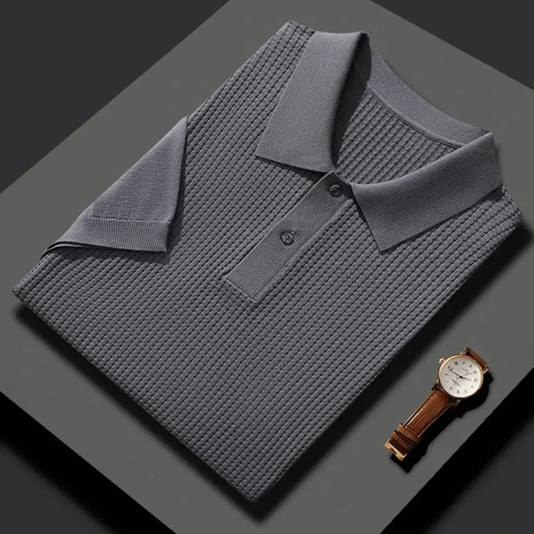 Street-Wave Arashi Classic Polo Shirt Premium Textured Knit Short Sleeve For Men Cotton Breathable