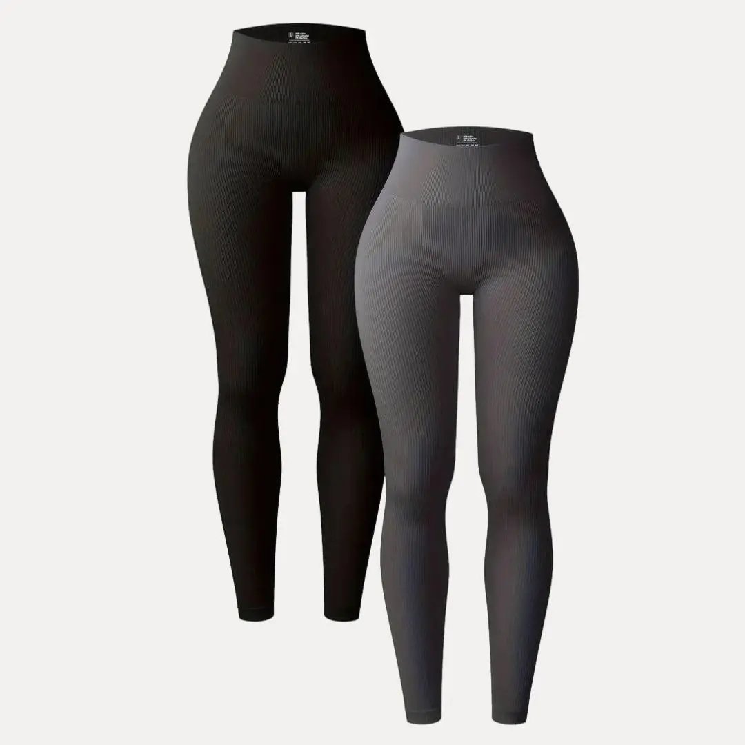 Waylynn Aria Ribbed Leggings 2 Piece Set Seamless High Waist Sculpting for Gym