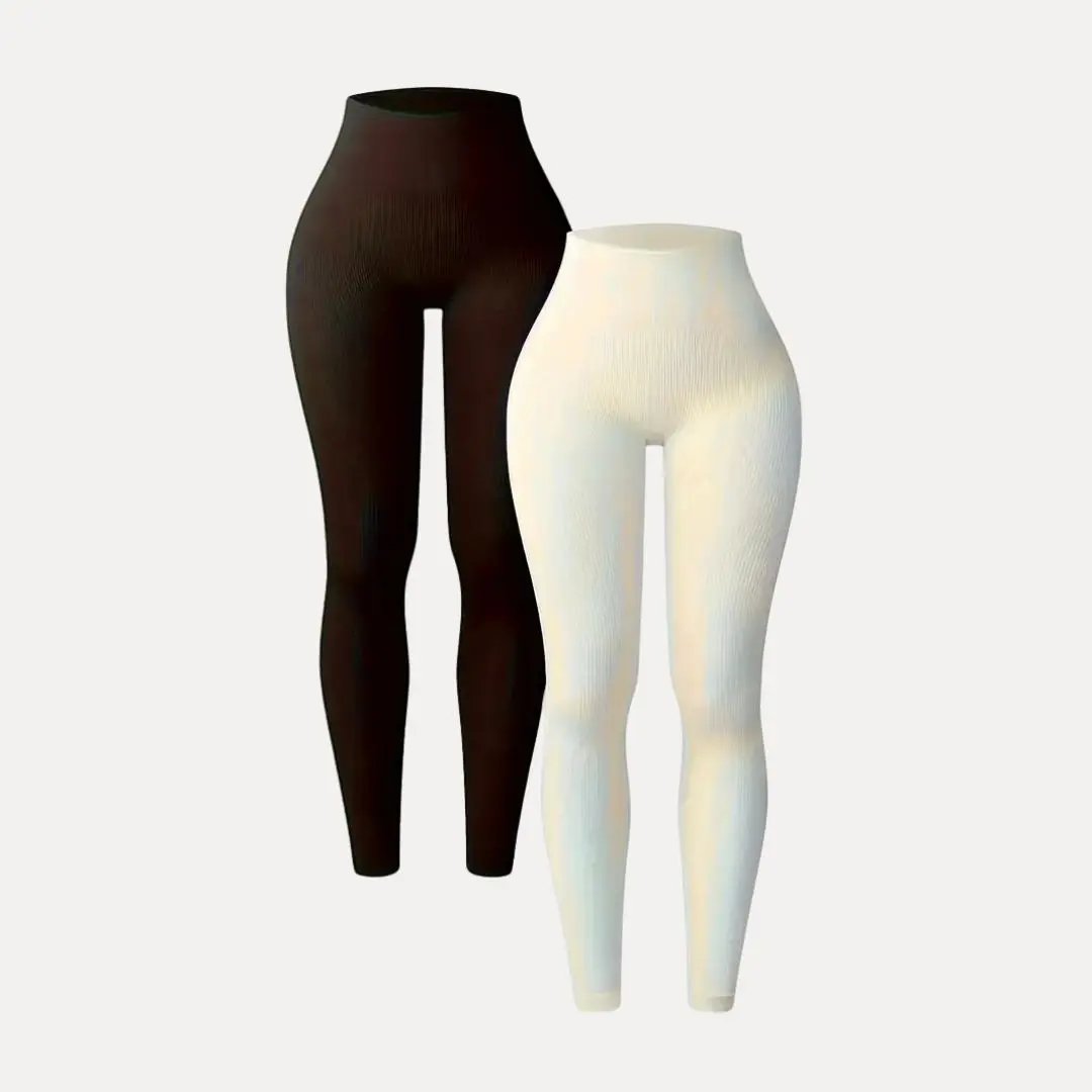 Waylynn Aria Ribbed Leggings 2 Piece Set Seamless High Waist Sculpting for Gym