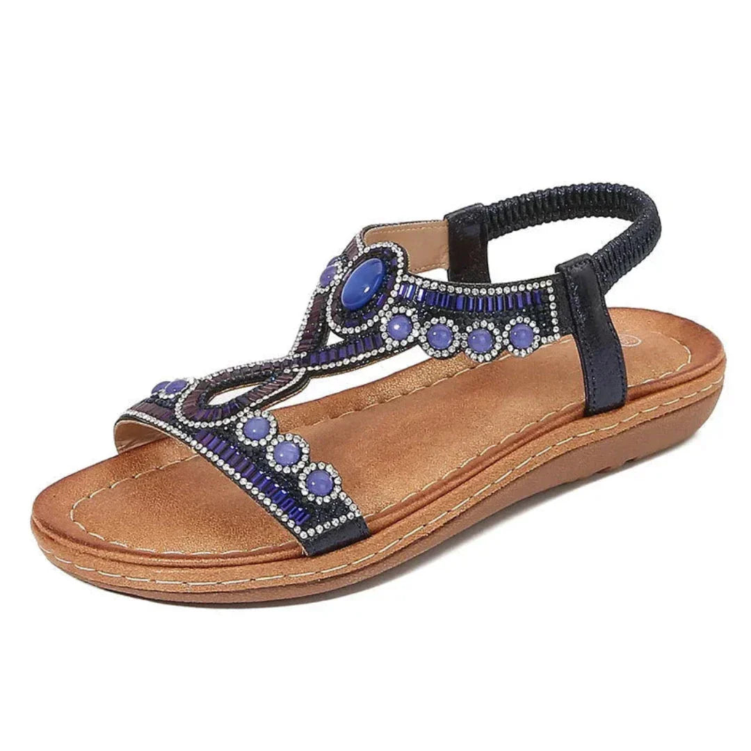 Beaded Slingback Flat Sandals Ariana Waylynn Sparkle Women