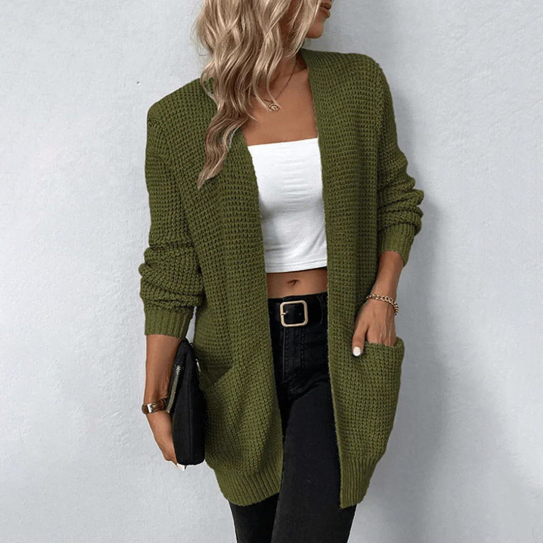 Street-Wave Open Front Chunky Knit Cardigan For Women, Relaxed Fit, Versatile Cozy Everyday