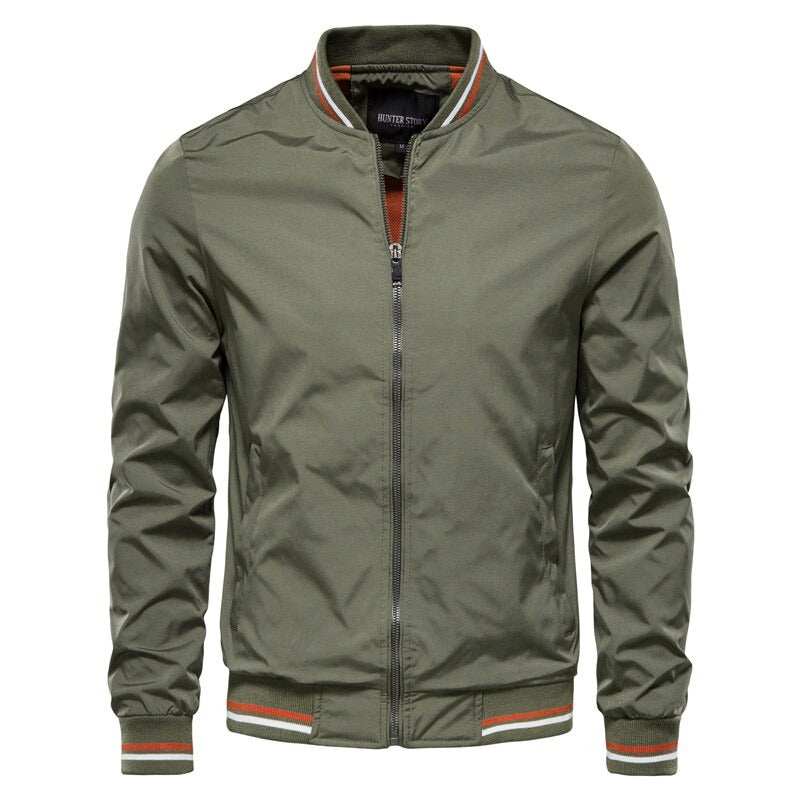 Street-Wave Nylon Bomber Jacket For Men Water-Resistant Lightweight Outerwear Street-Ready Style