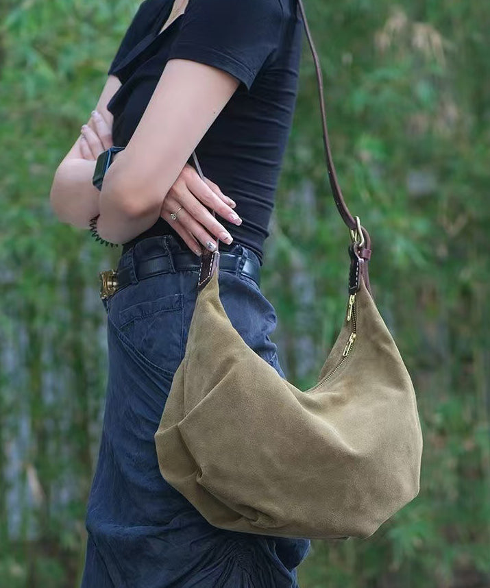 Sac messager en cuir solide et durable vert armée Art - Street-Wave