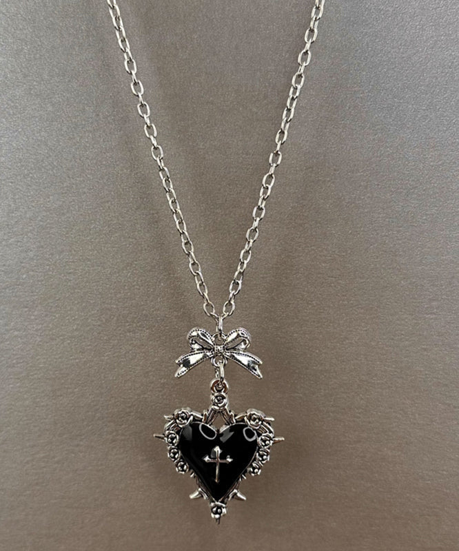 Collier avec pendentif en forme de nœud en acier inoxydable noir Art - Street-Wave