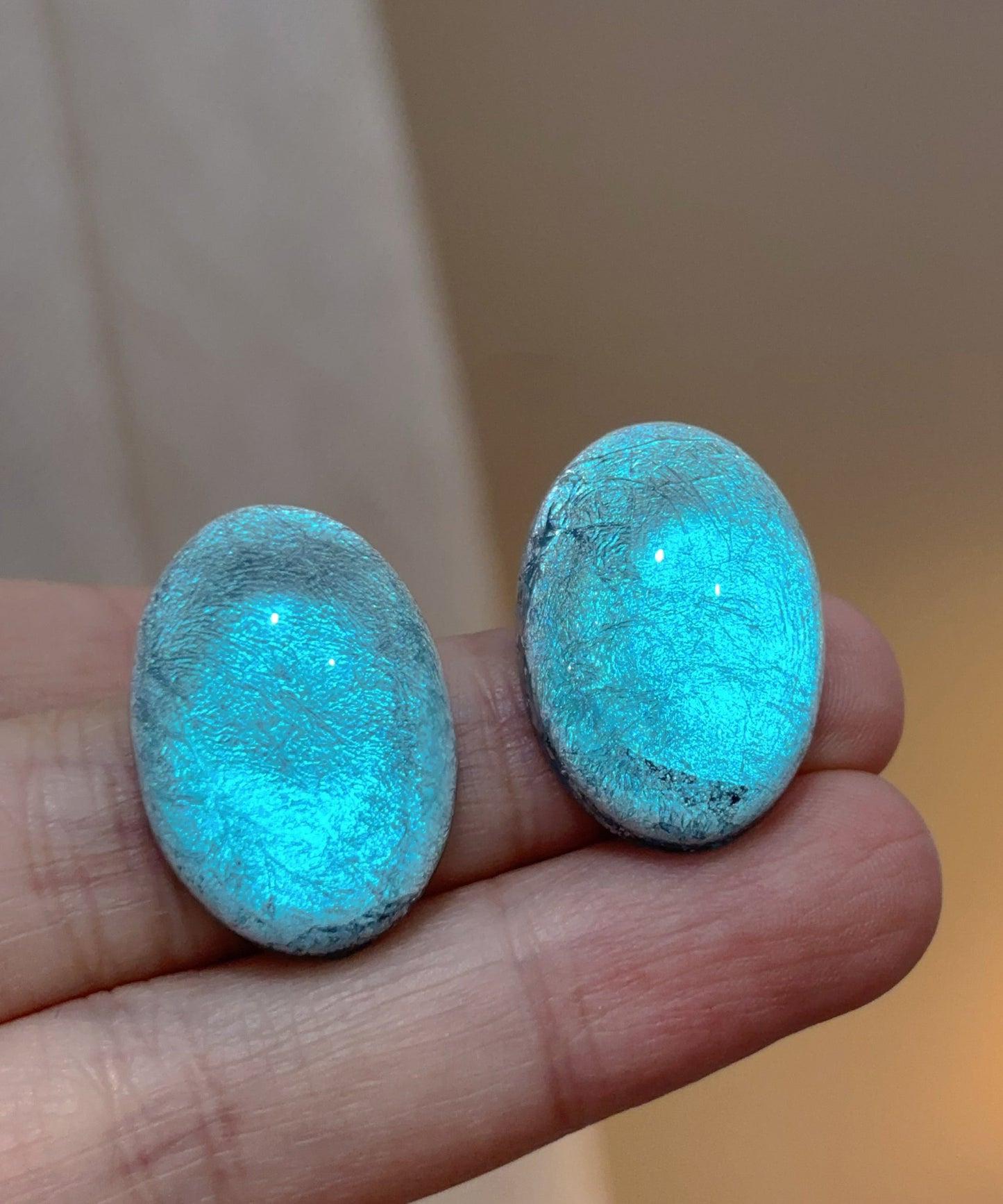 Boucles d'oreilles à tige en alliage bleu artistique, motif ciel étoilé elliptique - Street-Wave