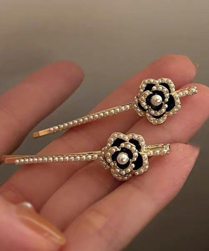 Épingle à cheveux en alliage d'argent sterling et zircone, motif floral et perle - Street-Wave