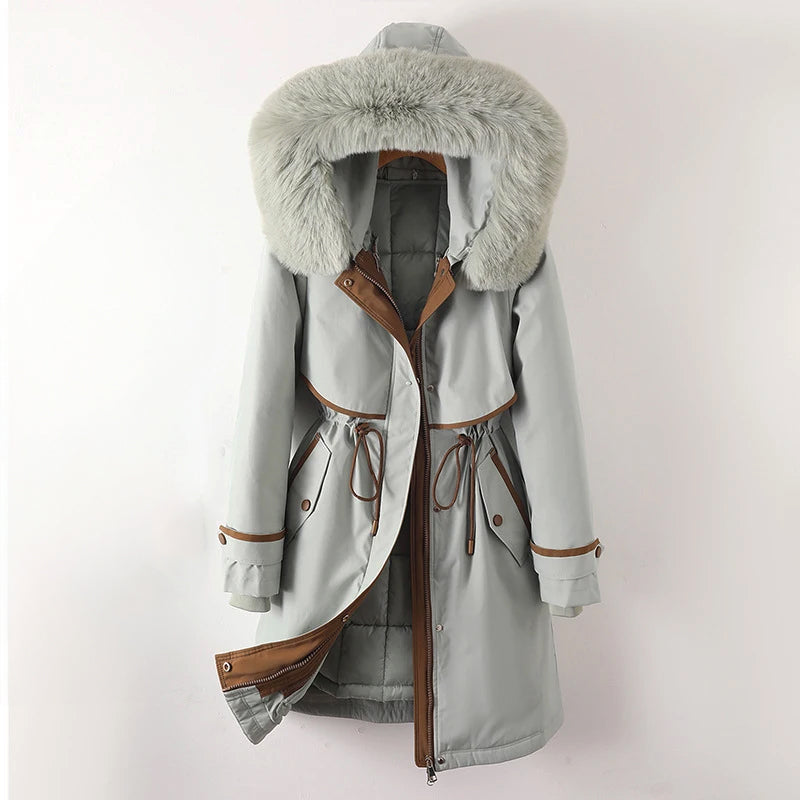 Streetwave Women Warm Quilted Hooded Winter Jacket With Fur Trim For Cold Weather Comfort