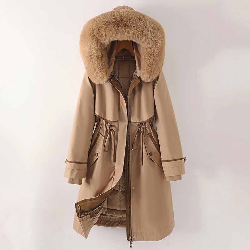 Streetwave Women Warm Quilted Hooded Winter Jacket With Fur Trim For Cold Weather Comfort