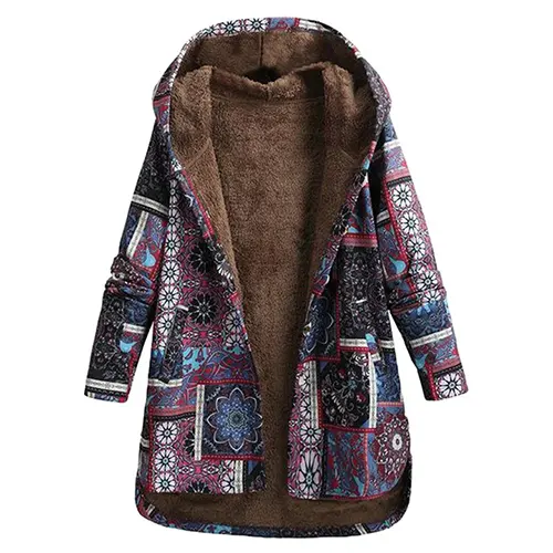Streetwave Floral Hooded Jacket For Women Timeless Winter Warmth Cozy Comfort Bold Print