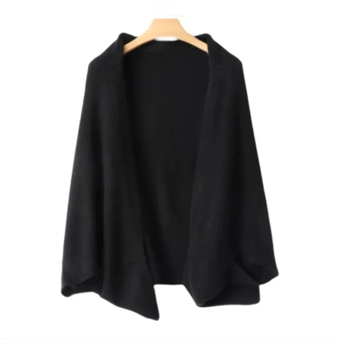 Waylynn Soft Knit Shawl Cardigan Unisex Open Front Versatile Breathable Wool