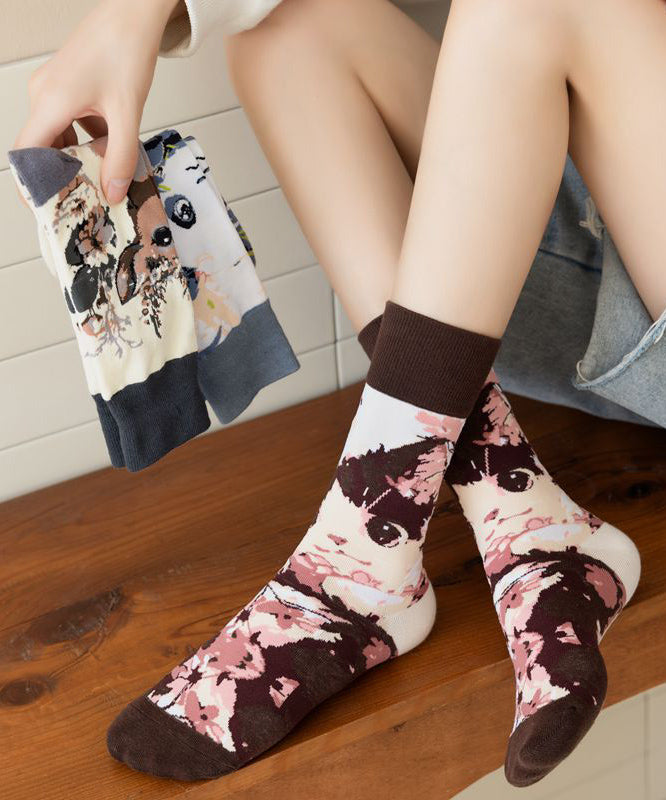 Chaussettes mi-mollet en jacquard à motif animalier pour l'automne - Street-Wave