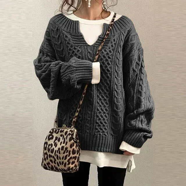 Streetwave Cable Knit Sweater Signe for Women Breathable Timeless Vintage Style Comfortable Long Lasting Quality