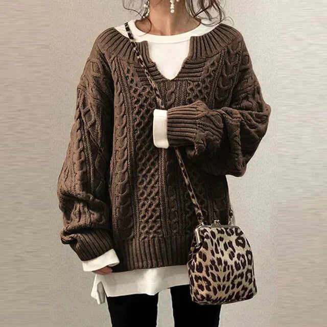 Streetwave Cable Knit Sweater Signe for Women Breathable Timeless Vintage Style Comfortable Long Lasting Quality