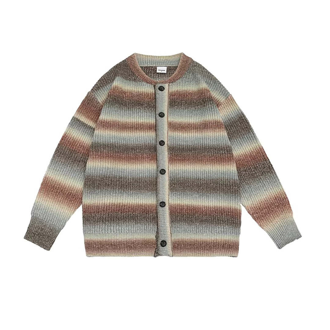 Ombre Striped Sweater Cardigan