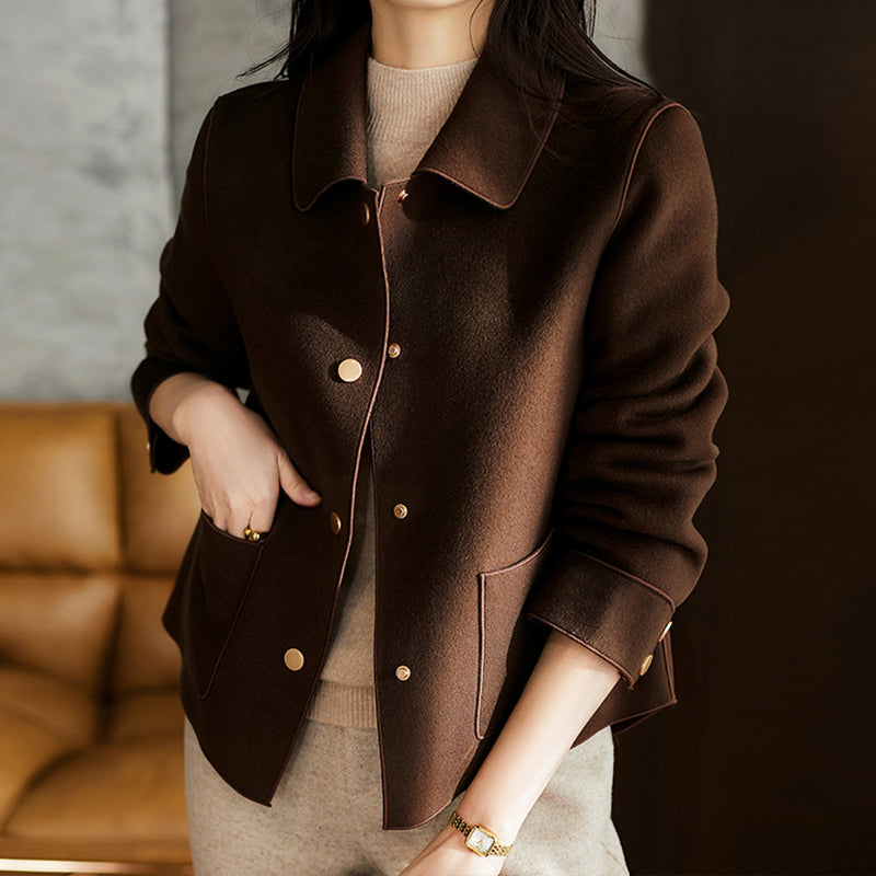Clara Short Wool Coat Street Wave Soft Synthetic Wool For Unisex