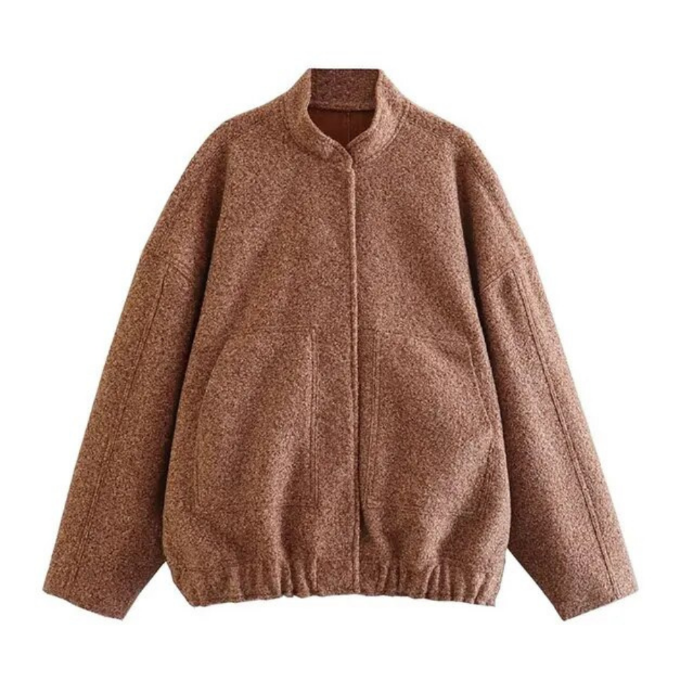 Street Wave Oversized Bomber Jacket For Women Plush Fleece Warmth Cozy Everyday Streetwear