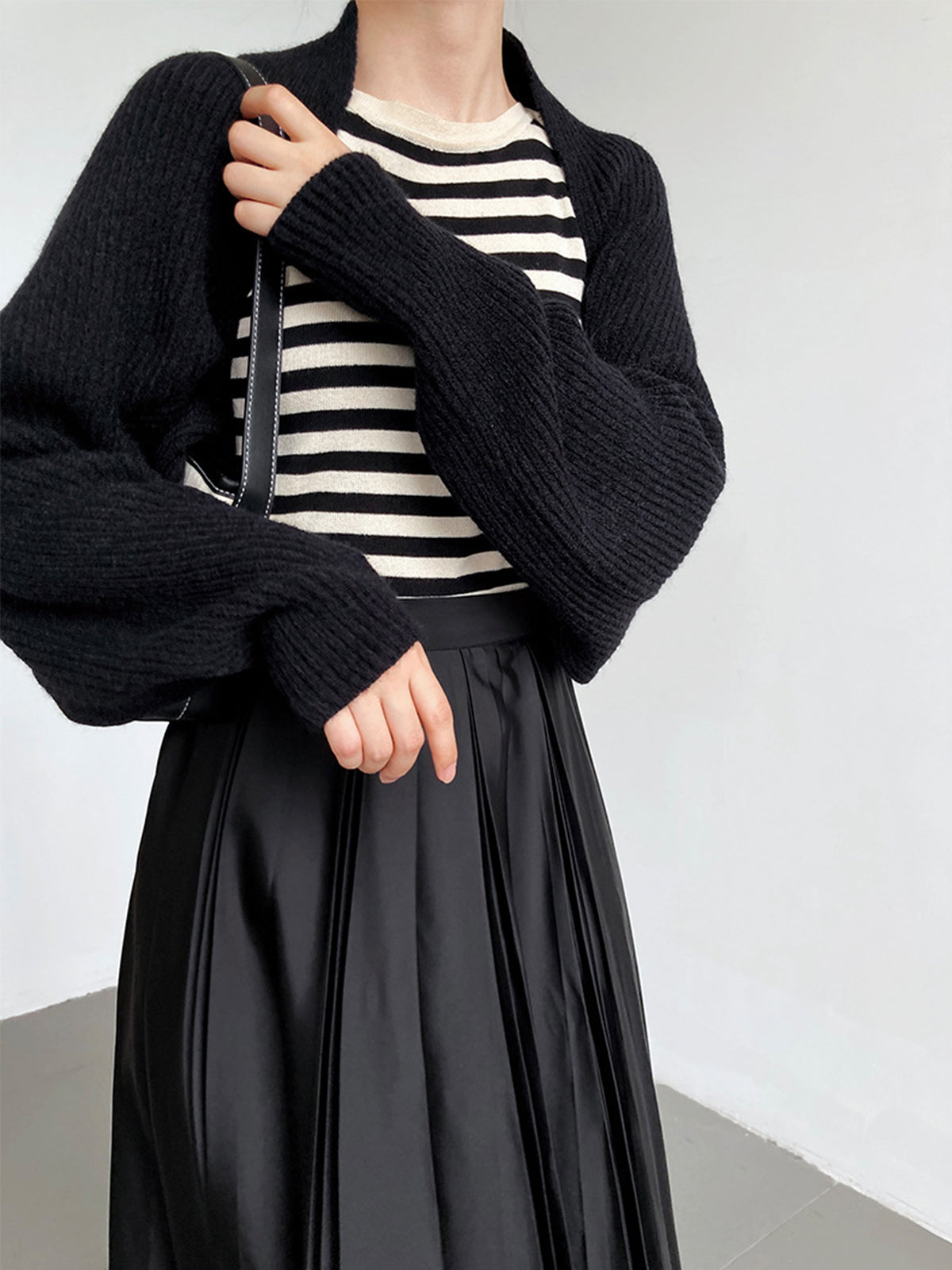Street-Wave Knit Bolero Cardigan With Long Sleeves Soft Modern Layering For Women