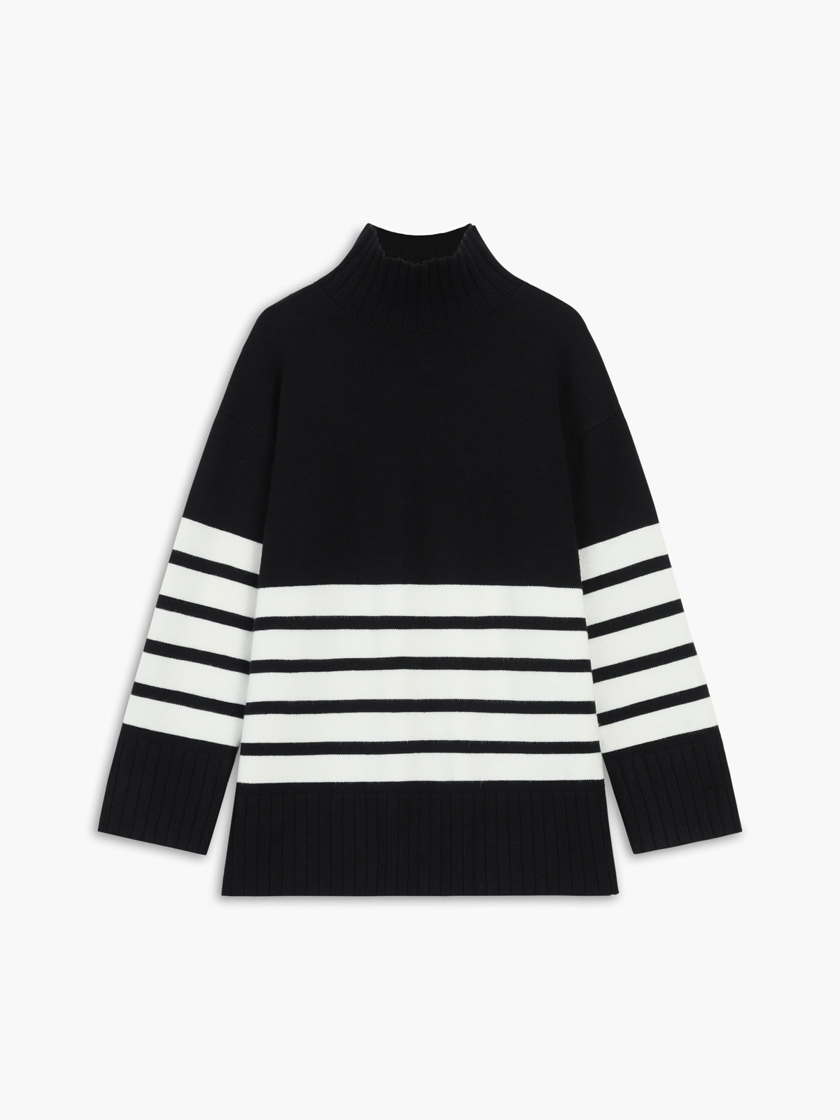 Street-Wave Plus Size Striped Wool-Blend Sweater For Women Everyday Warmth And Comfort