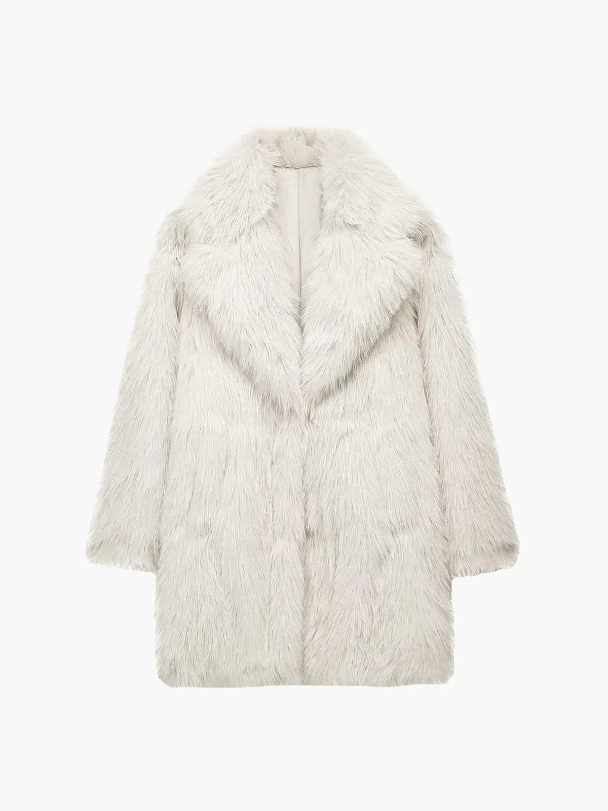 Street-Wave Faux Fur Longline Mantle Luxurious Plush Oversized Winter Coat For Fashion-Forward Women