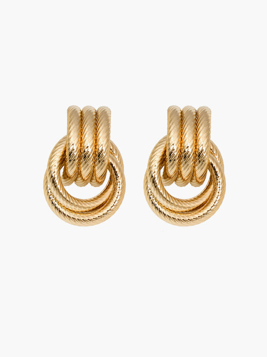 Damen Ohrringe im Old-Money-Stil mit gekreuzten Ringen - Street-wave
