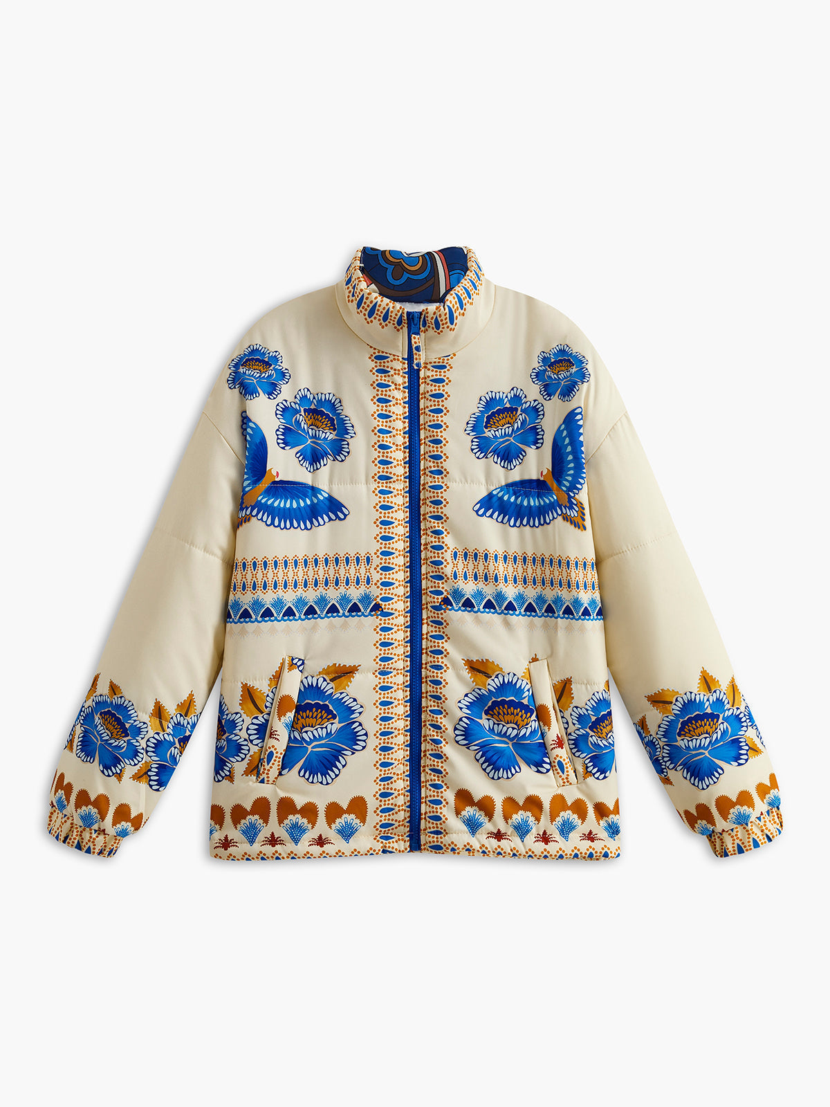 Streetwave Zahara Bohemian Winter Jacket With Print And Front Zip For Women Cozy Warmth
