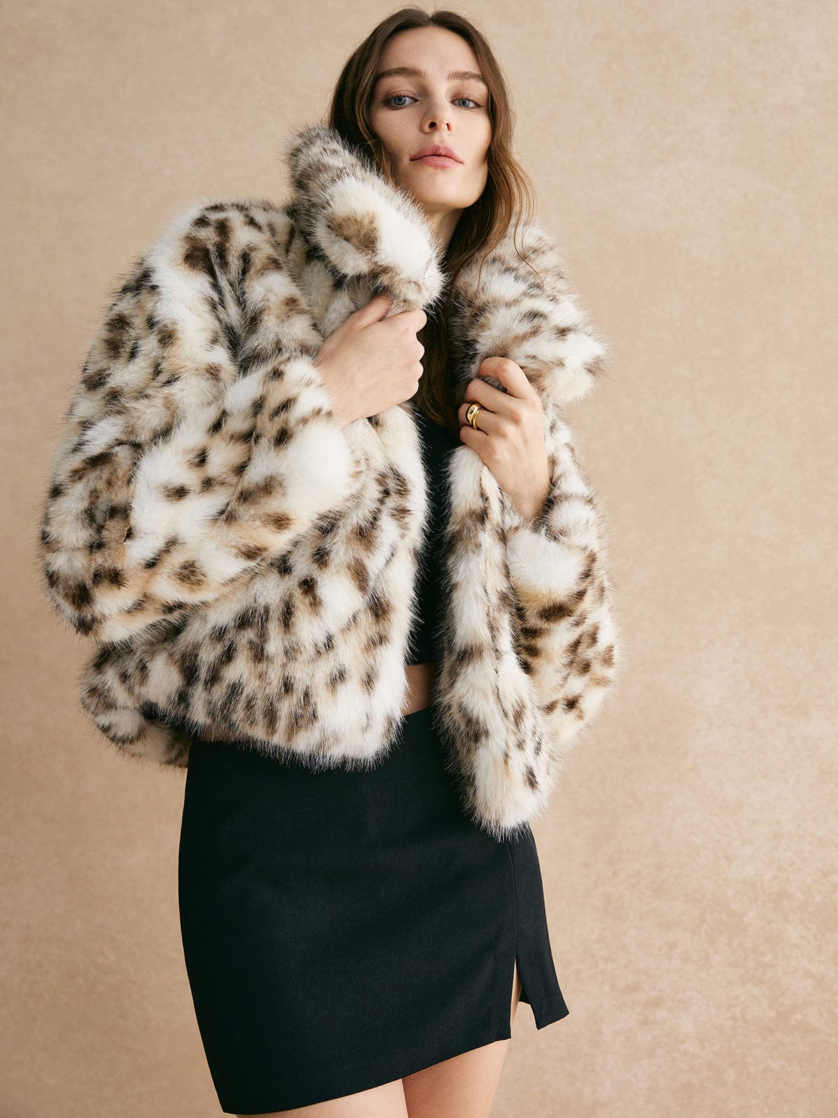 Street-Wave Leopard Print Faux Fur Jacket For Women Elegant Cozy Luxury Look Versatile Outerwear For Everyday Glam