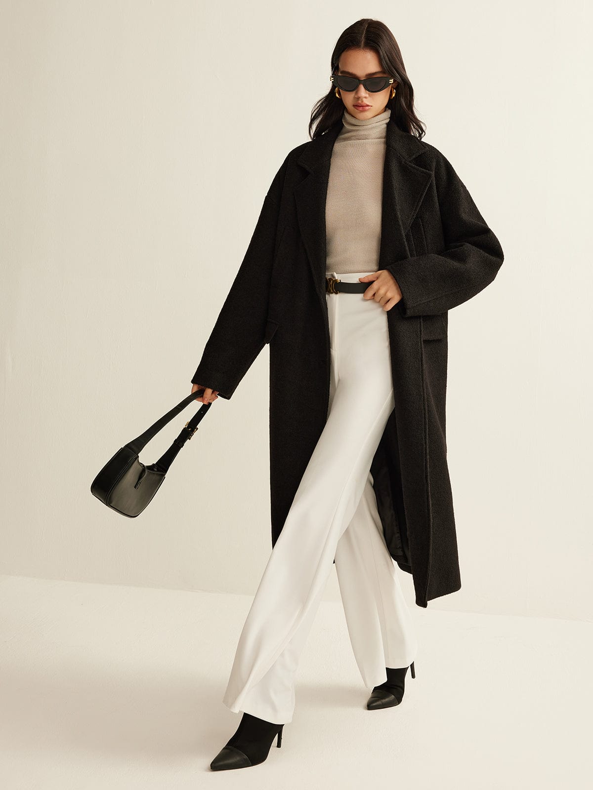 Street-Wave Black Trench Coat For Women Timeless Classic With Oversized Silhouette And Everyday Versatility