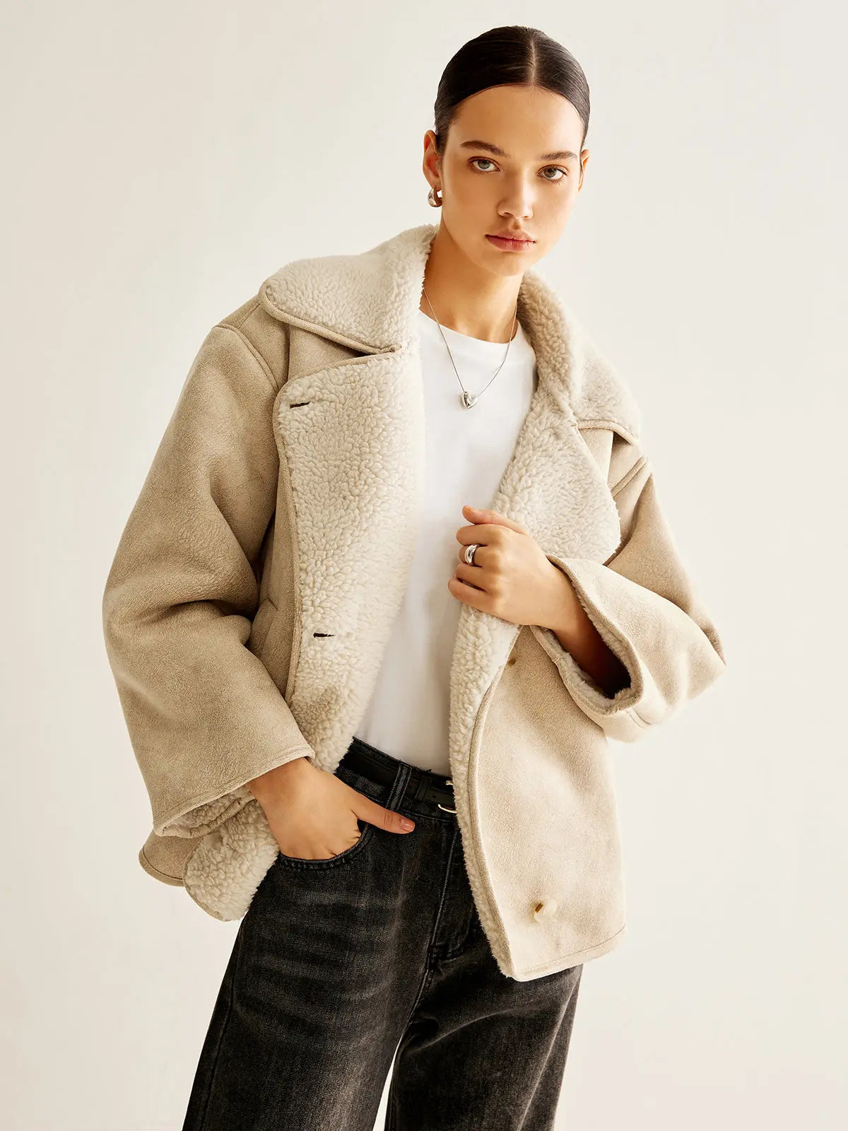 Street-Wave Fleece Jacket With Button Placket For Women Cozy Warmth And Chic Style