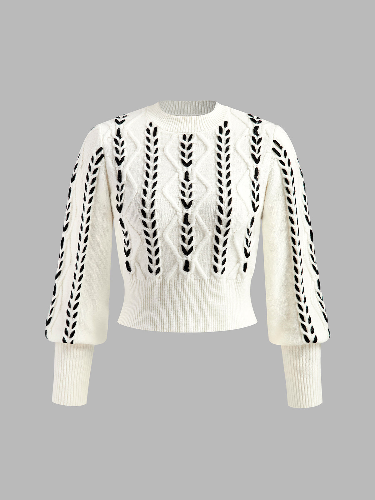 Street-wave Eyelet Knit Sweater Acrylic Blend For Women Elegant Modern Comfort Versatile Everyday Wear