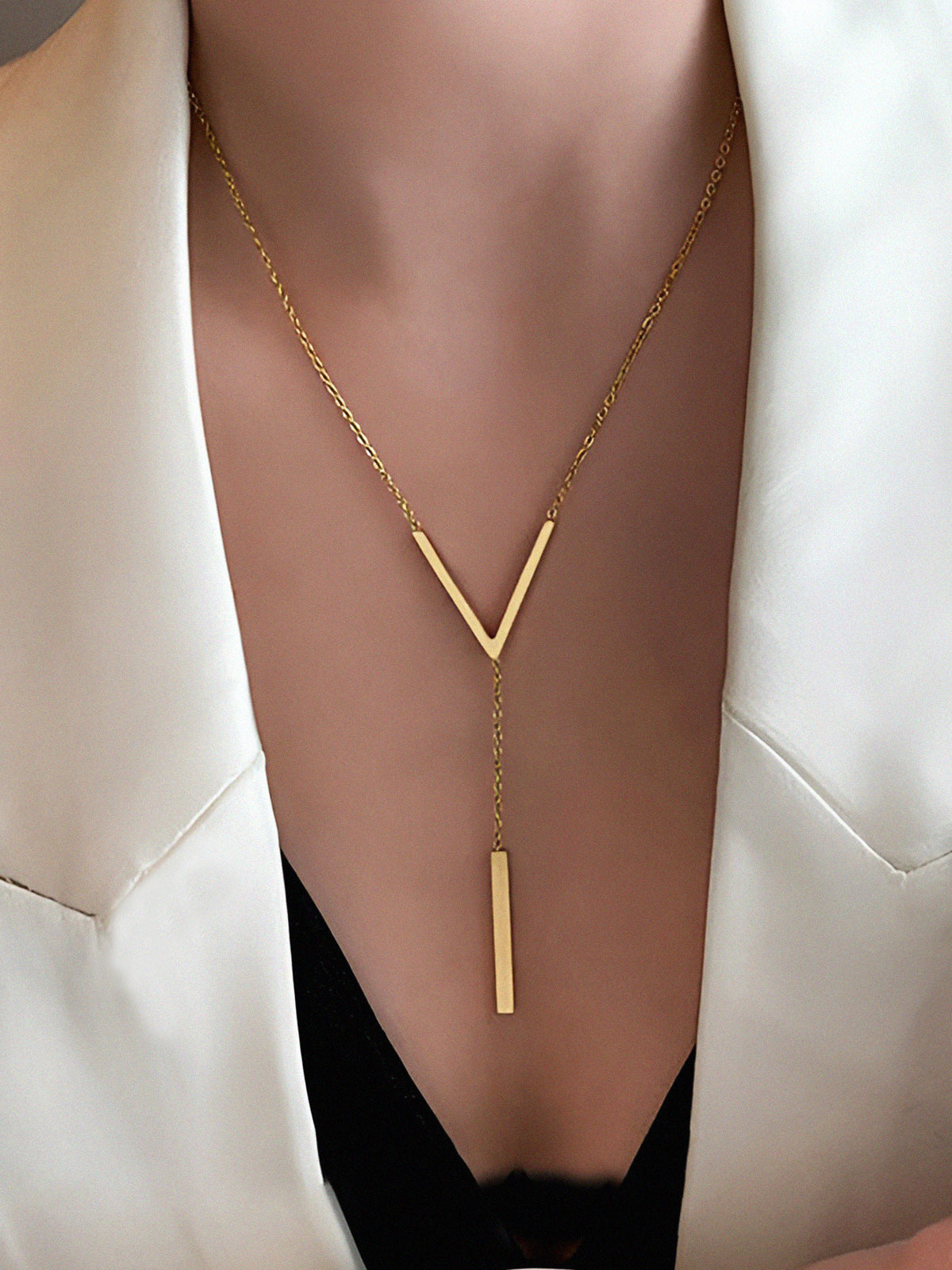 Damen Y-Kette mit Anhänger im Old-Money-Stil - Street-wave