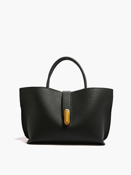 Damen-Handtasche aus schwarzem Leder im Old-Money-Stil - Street-wave