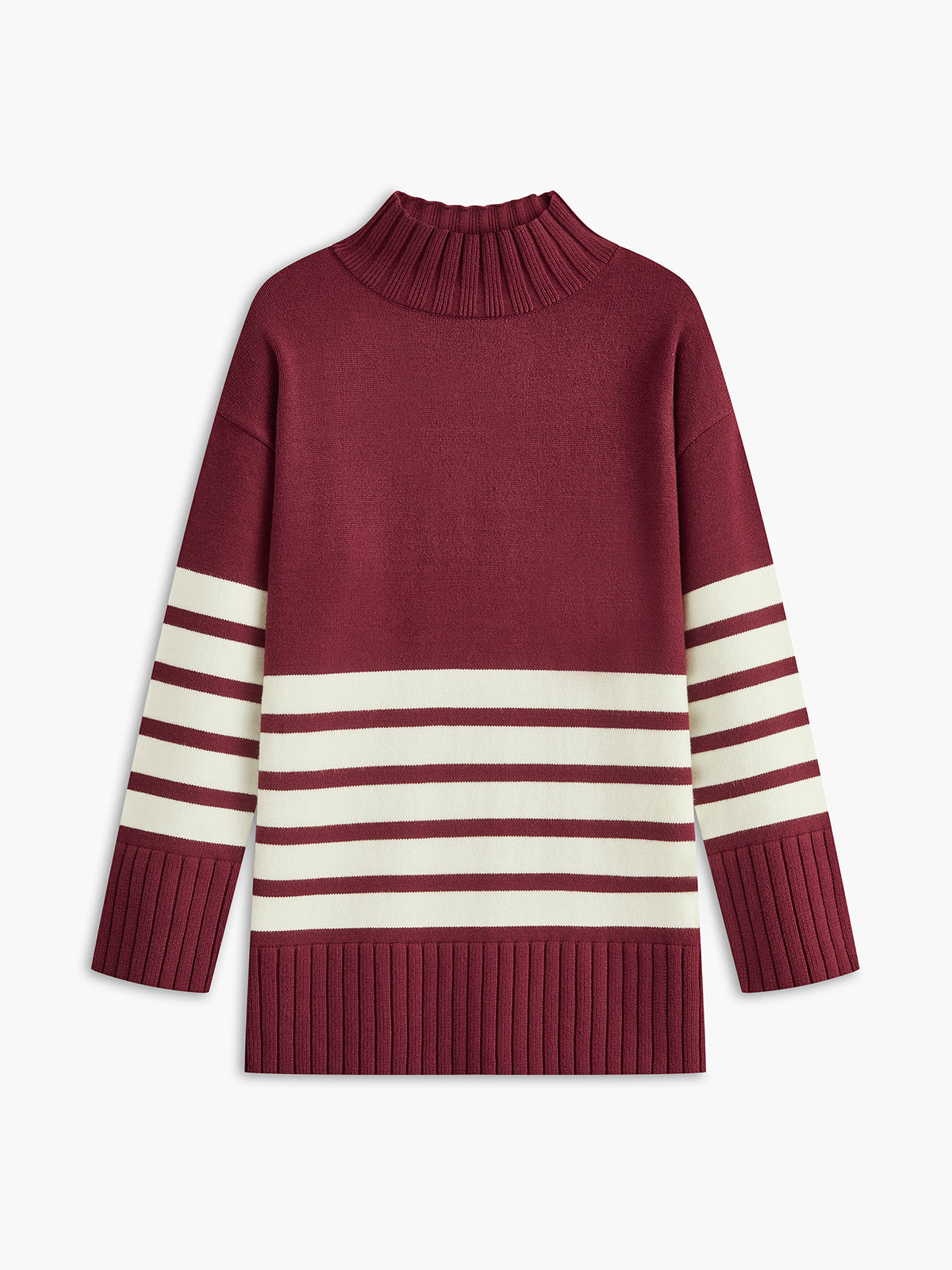 Street-Wave Plus Size Striped Wool-Blend Sweater For Women Everyday Warmth And Comfort