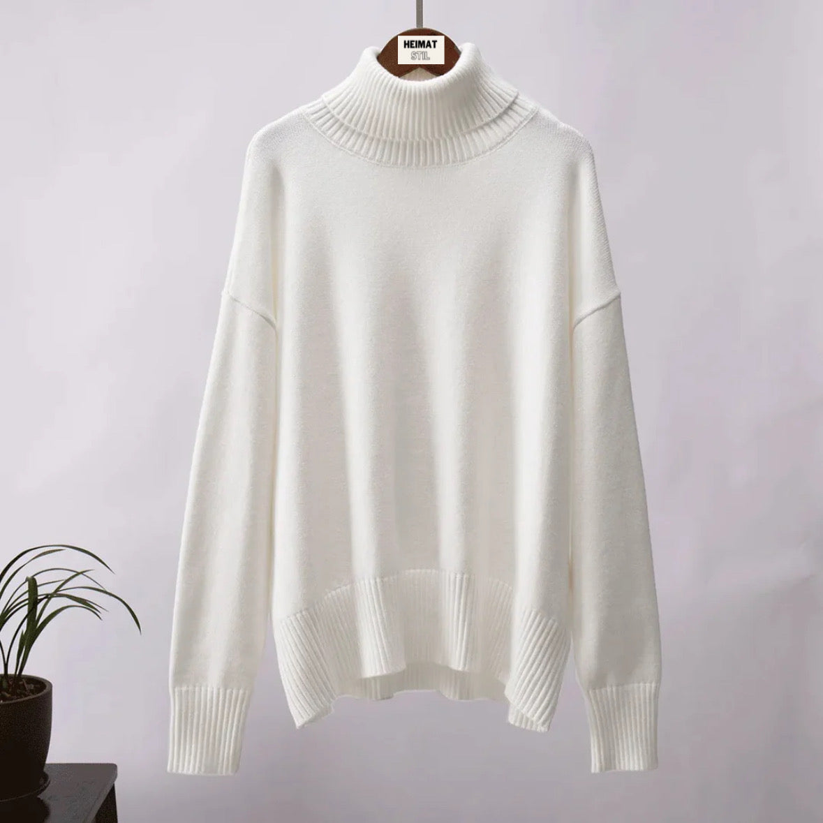 Street-wave Womens Oversized Turtleneck Knit Sweater For Cozy Everyday Comfort And Style