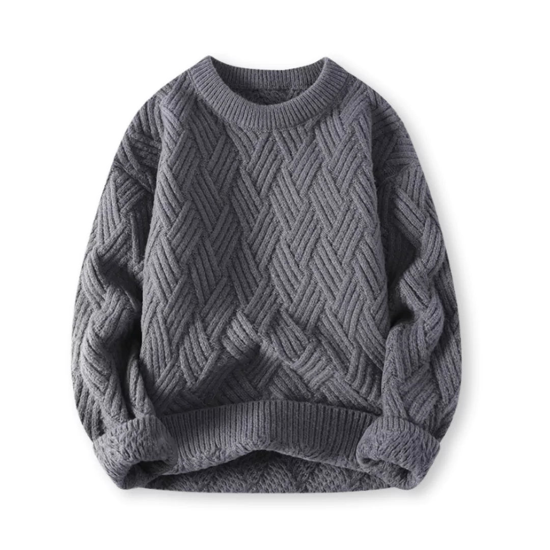 Street Wave Wool Blend Cable Knit Sweater for Men Classic Warmth and Cozy Everyday Style