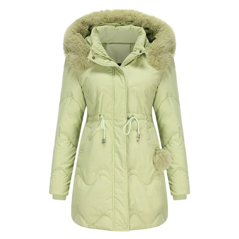 Streetwave Quilted Winter Coat With Plush Fur Collar For Women Cozy Puffer Jacket Renata Style