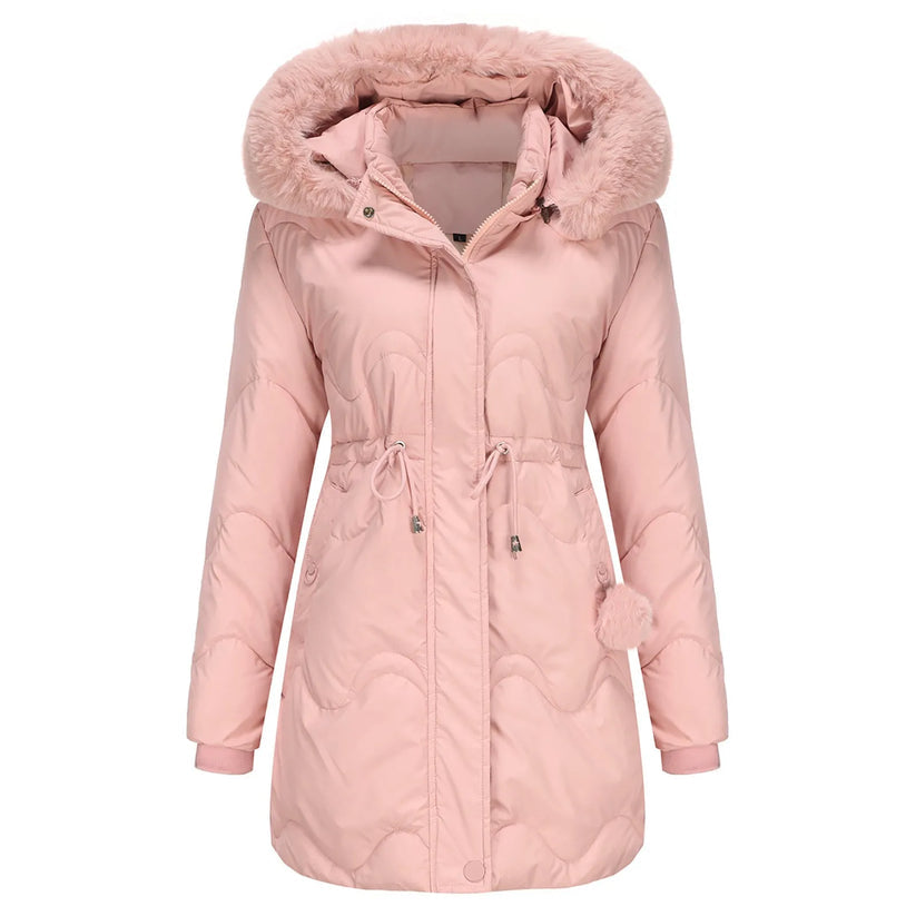 Streetwave Quilted Winter Coat With Plush Fur Collar For Women Cozy Puffer Jacket Renata Style