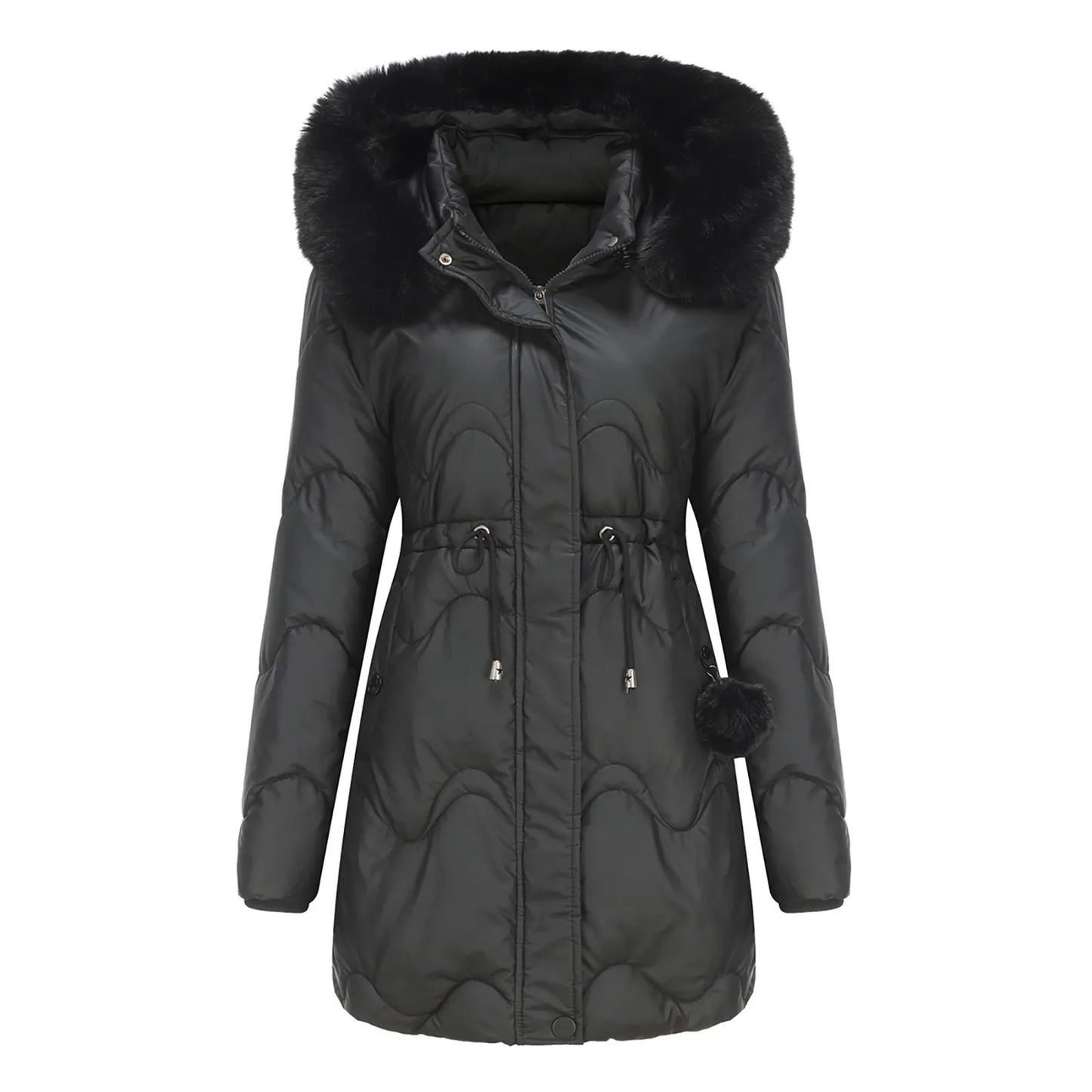 Streetwave Womens Puffer Winter Jacket With Soft Faux Fur Hood And Cozy Collar Ultra Warm