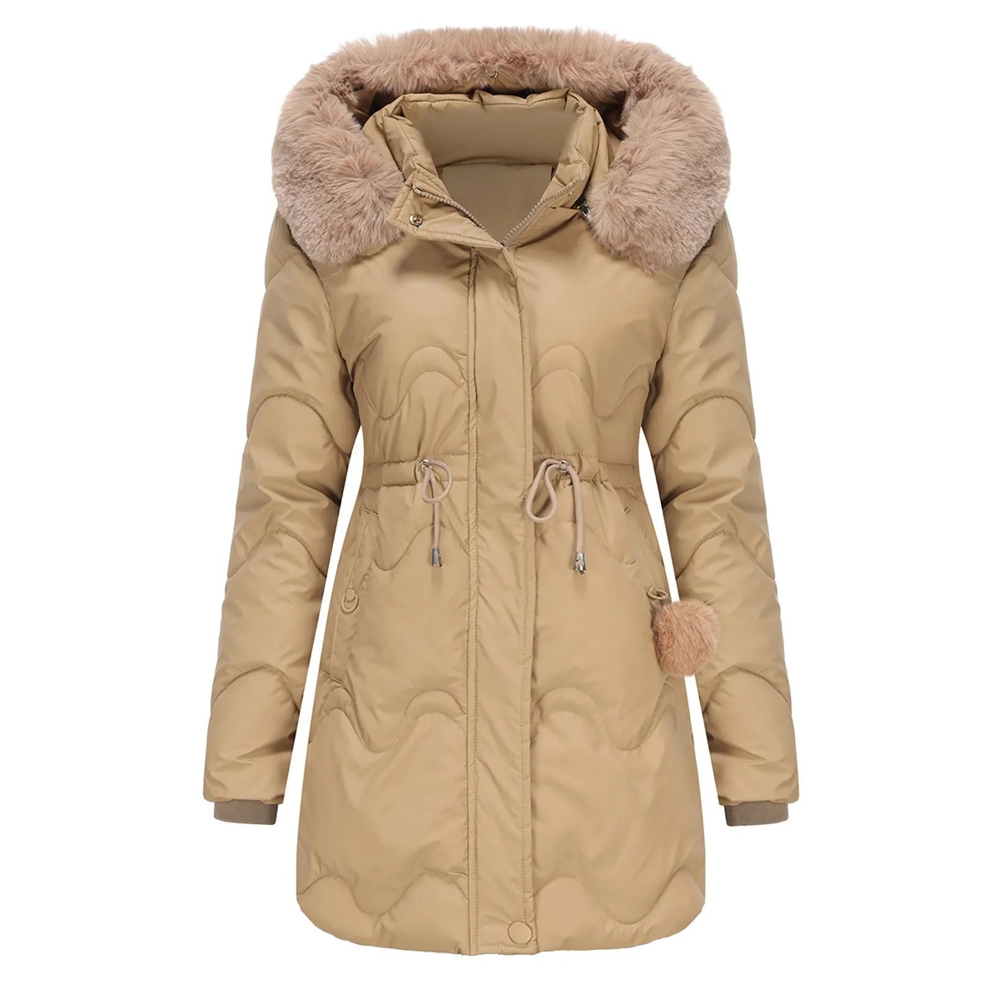 Streetwave Womens Puffer Winter Jacket With Soft Faux Fur Hood And Cozy Collar Ultra Warm